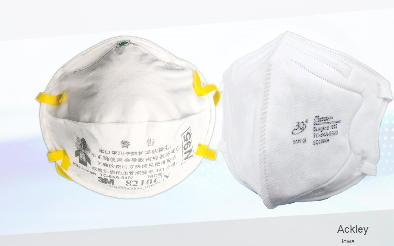 Ackley Hardin Iowa IA N95 mask