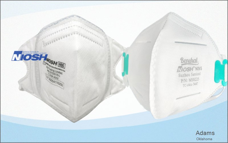 Adams Texas Oklahoma OK N95 mask