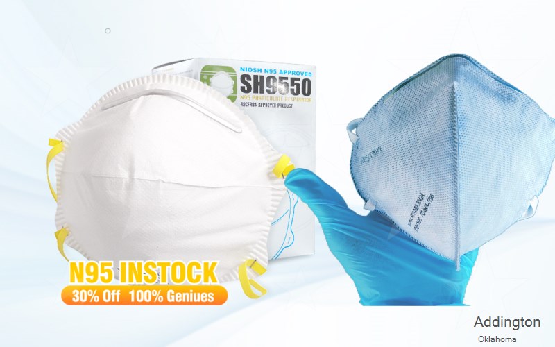 Addington Jefferson Oklahoma OK N95 mask