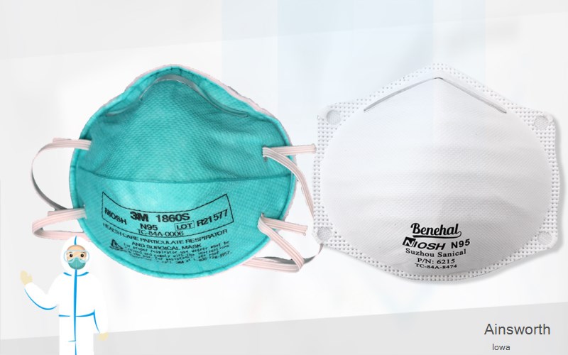 Ainsworth Washington Iowa IA N95 mask