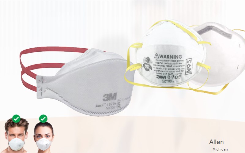 Allen Hillsdale Michigan MI N95 mask