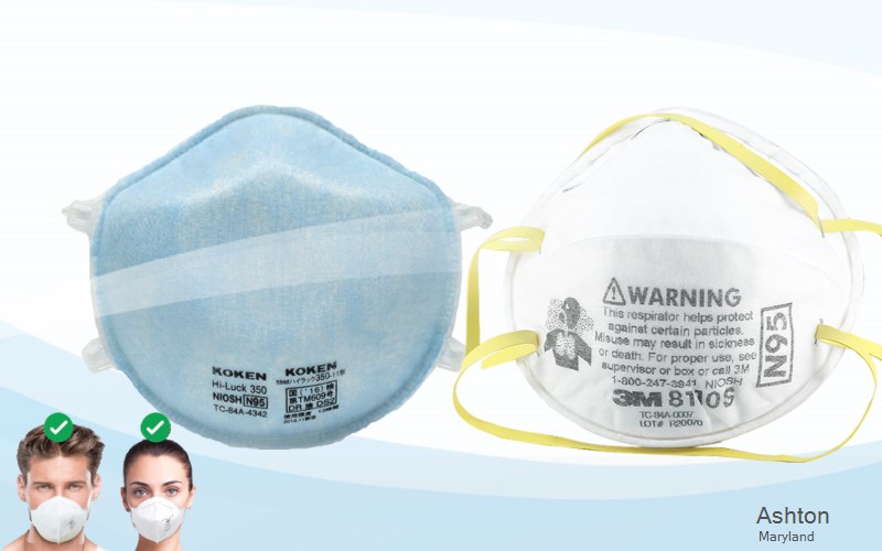 Ashton Montgomery Maryland MD N95 mask