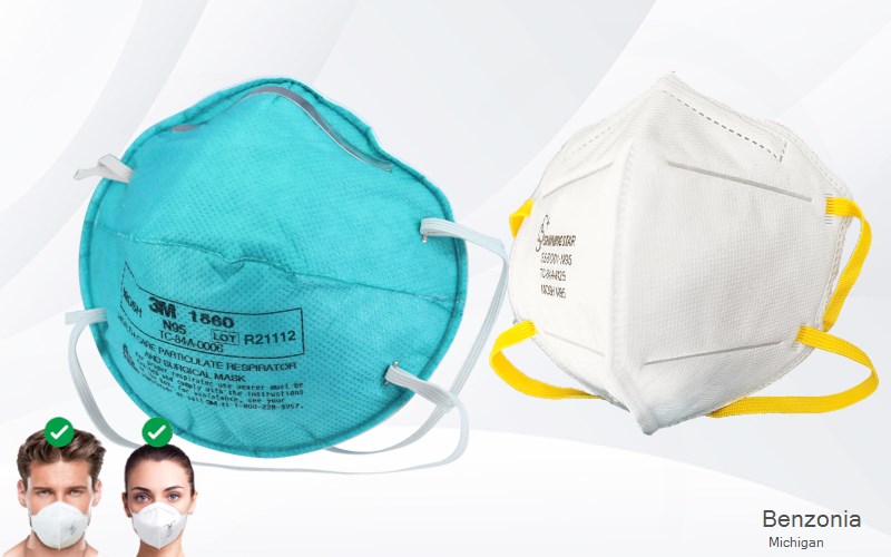 Benzonia Benzie Michigan MI N95 mask