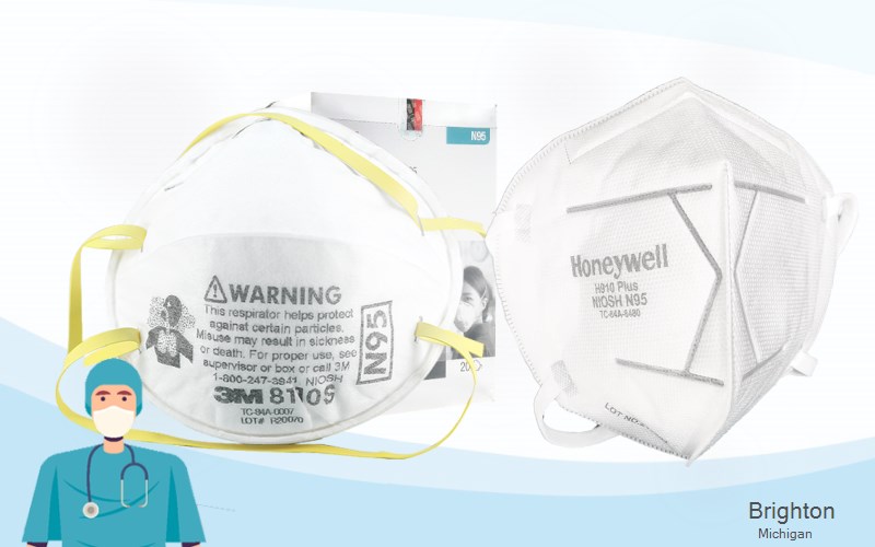 Brighton Livingston Michigan MI N95 mask