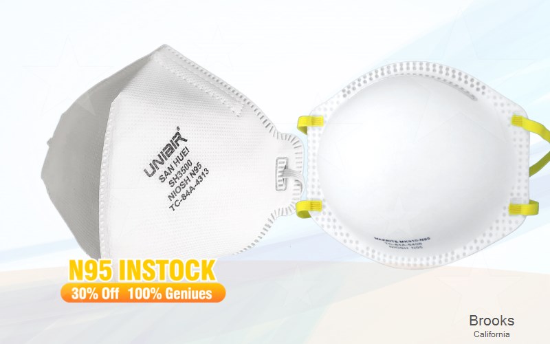Brooks Yolo California CA N95 mask