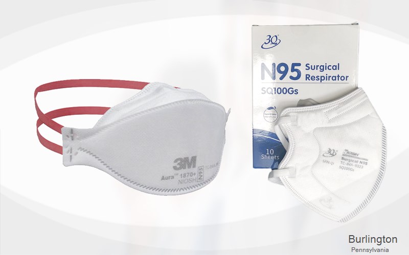 Burlington Bradford Pennsylvania PA N95 mask