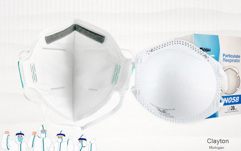 Clayton Lenawee Michigan MI N95 mask