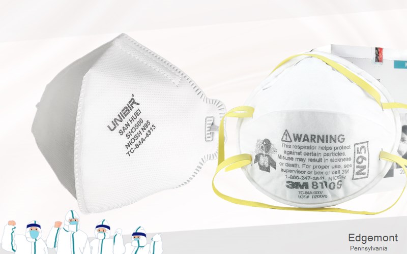 Edgemont Delaware Pennsylvania PA N95 mask