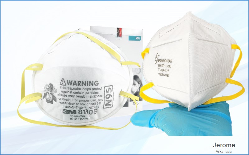 Jerome Drew Arkansas AR N95 mask