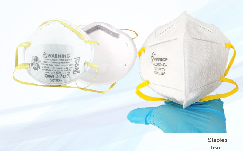 Staples Guadalupe Texas TX N95 mask