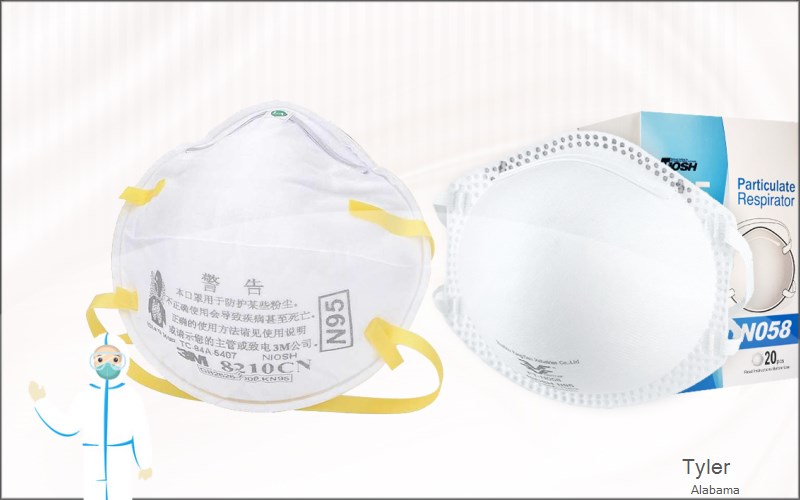 Tyler Dallas Alabama AL N95 mask