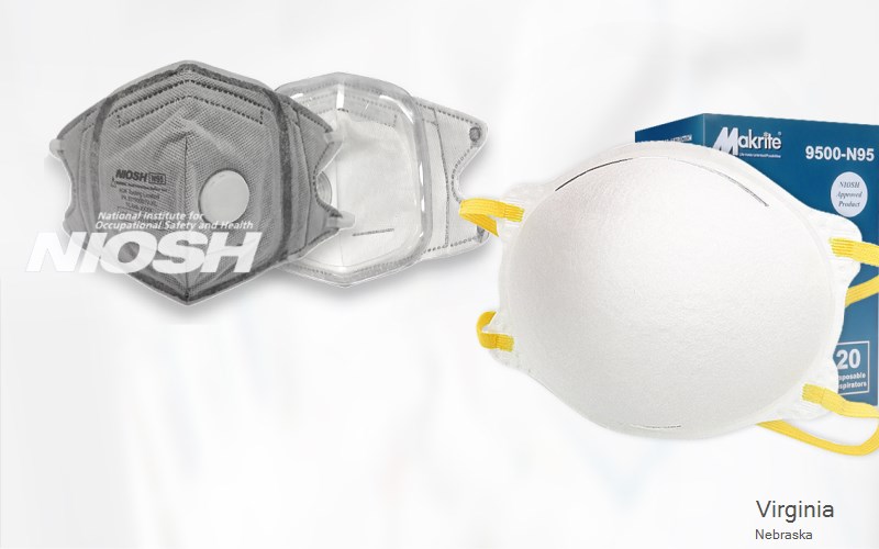 Virginia Gage Nebraska NE N95 mask